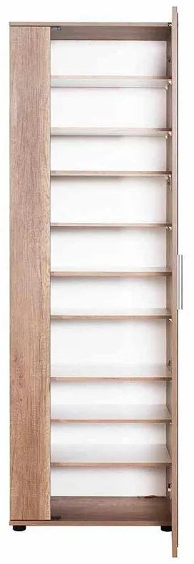 Pantofar Adore Porto, 2 usi reversibile cu oglinda, 10 rafturi, capacitate 28 perechi , 60 x 187 x 35 cm
