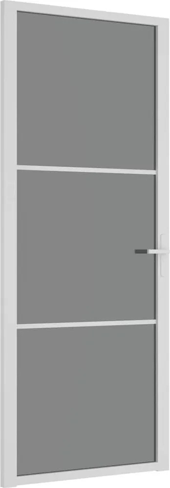 vidaXL Ușă de interior, 83x201,5 cm, alb, sticlă ESG și aluminiu