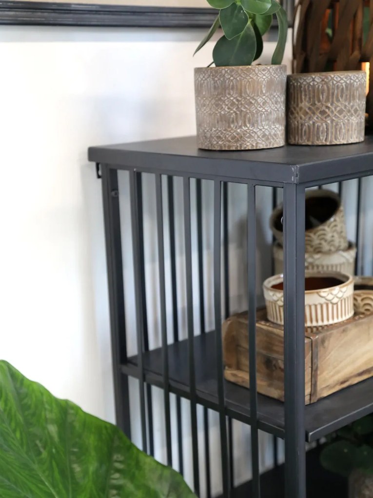 Etajera din metal, cu 3 rafturi, Antique Black
