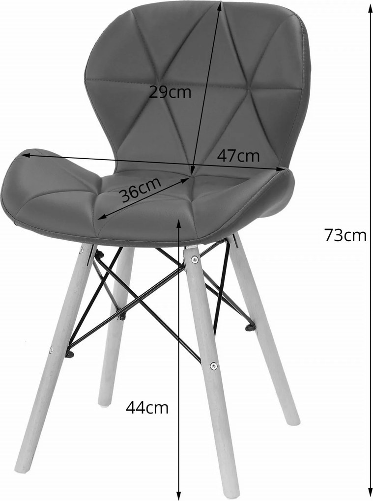 Scaun gri-alb LAGO din piele ecologica