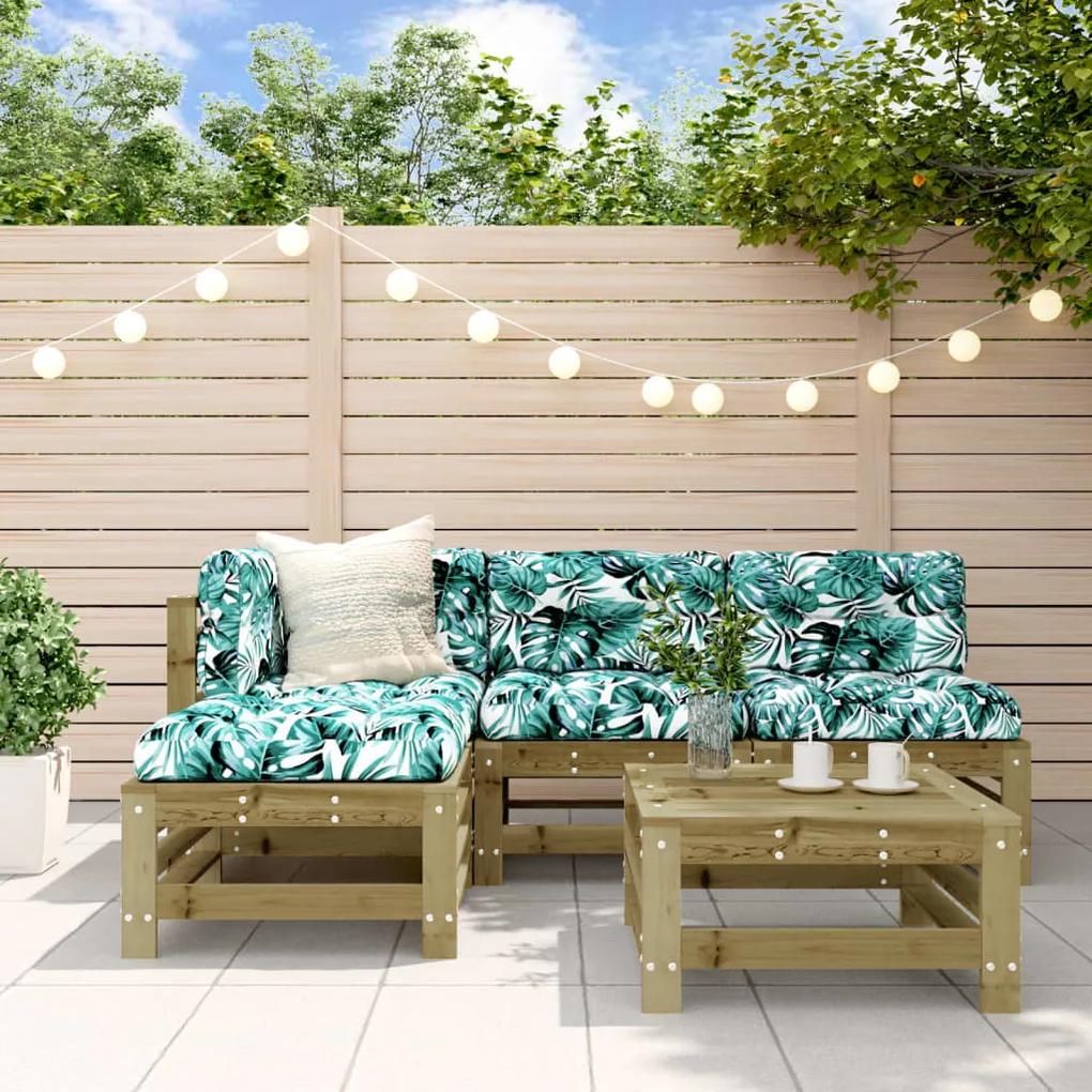 3186563 vidaXL Set mobilier relaxare pentru grădină 5 piese lemn de pin tratat