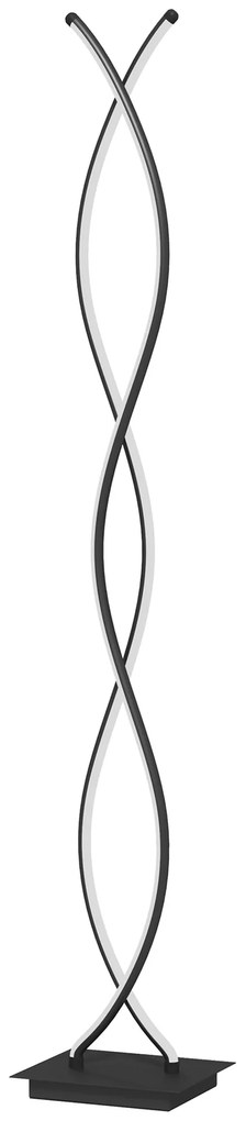 HOMCOM Lampadar de salon cu design spirală dublă, 3 niveluri de luminozitate, comutator de picior, modern și elegant, negru | Aosom Romania