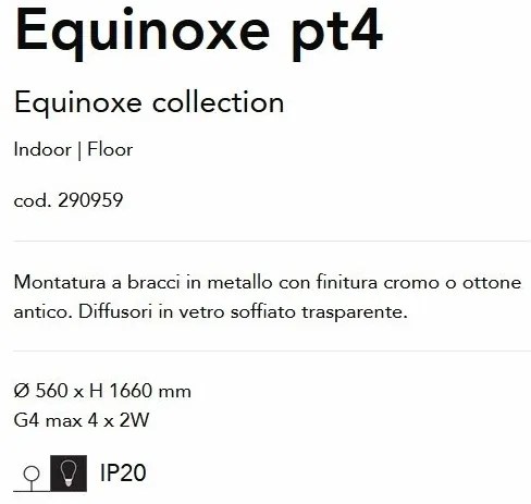 Lampadar / Lampa de podea moderna Equinoxe pt4 crom