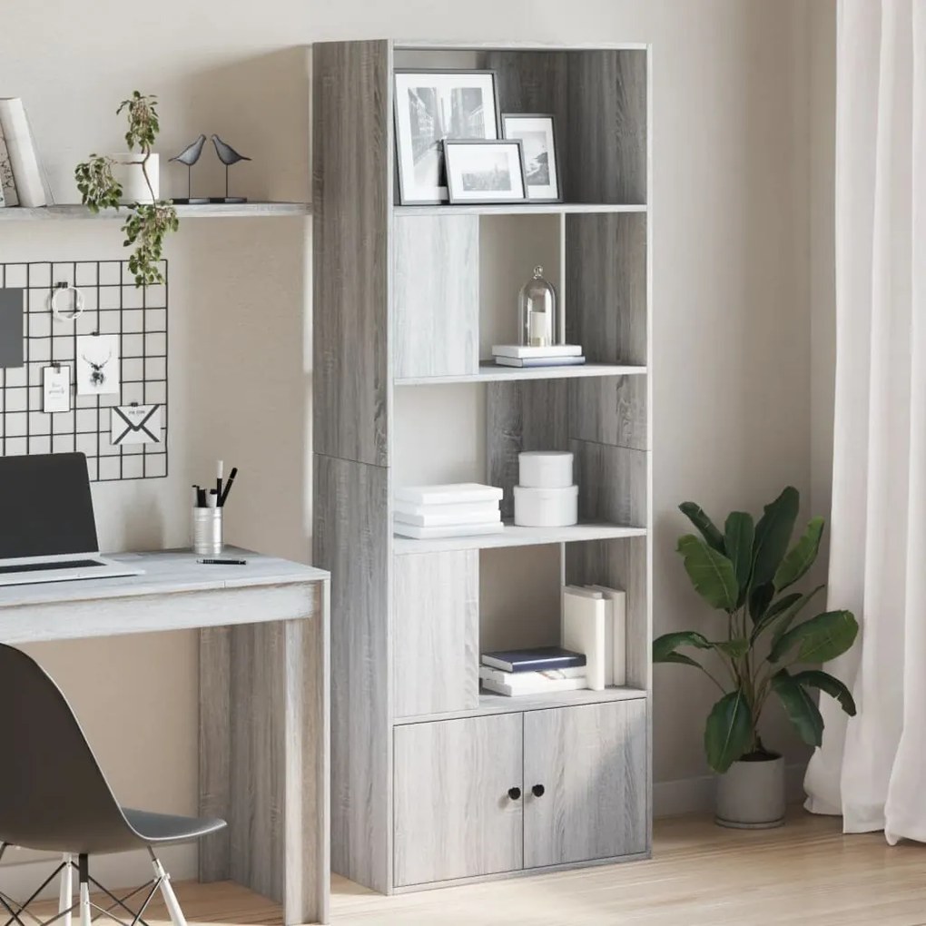 vidaXL Bibliotecă, gri sonoma, 70x36x189 cm, lemn prelucrat