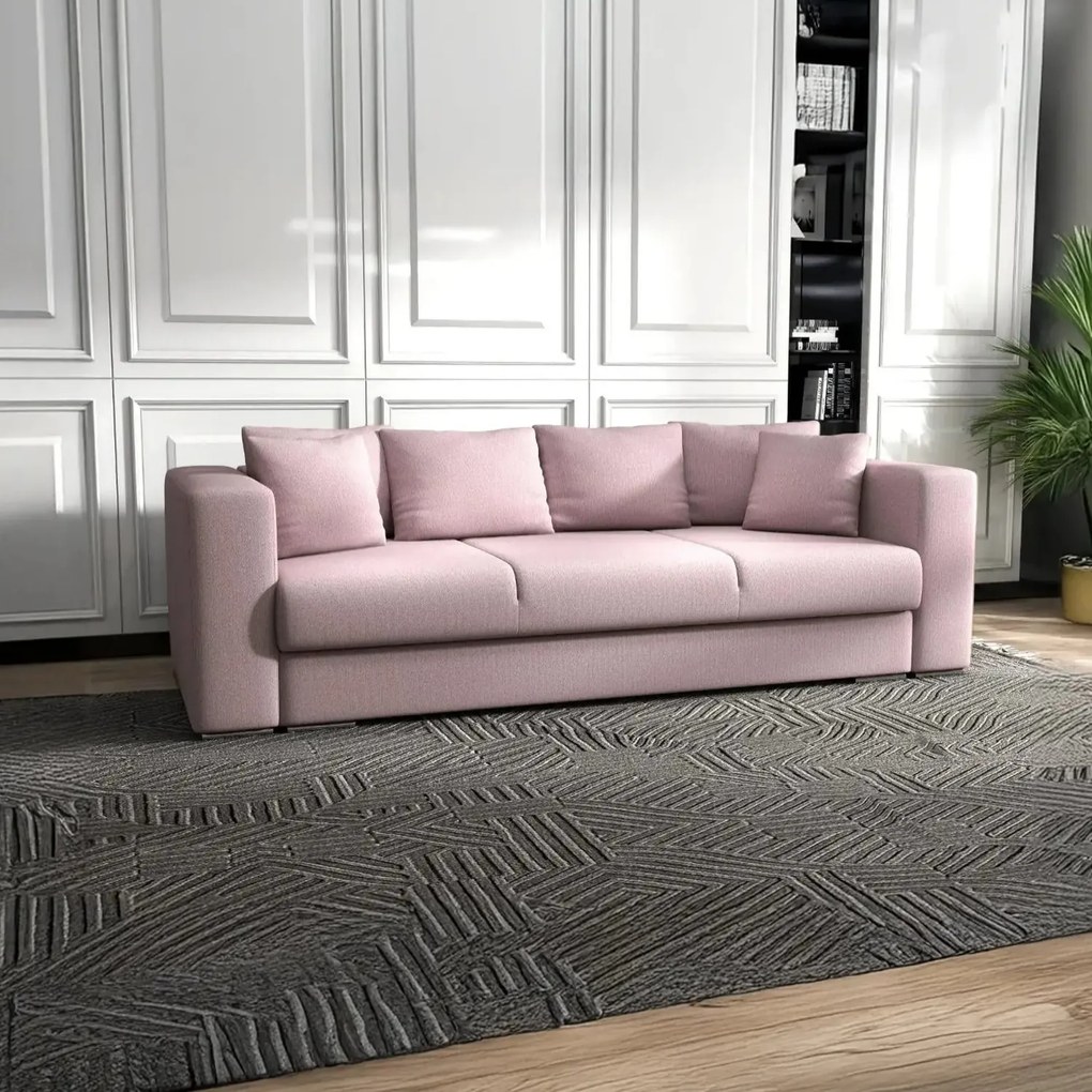 Canapea extensibilă dumonde cu ladă de depozitare si sezut confortabil din spuma high-density, Gloria Enjoy Flamingo 240x100 cm
