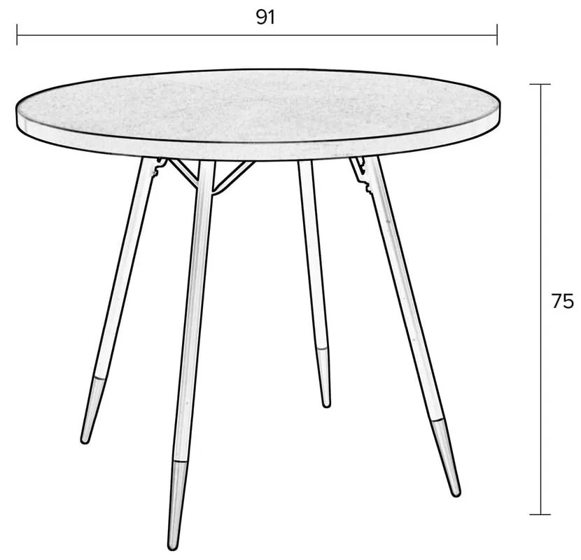 Masă de dining rotundă cu blat cu aspect de lemn de nuc ø 91 cm Denise – White Label