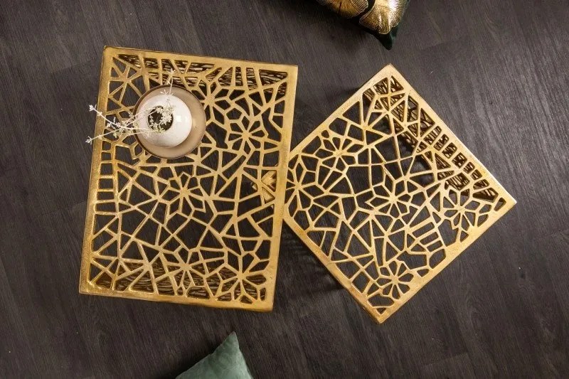 Set de 2 masute de cafea Abstract auriu