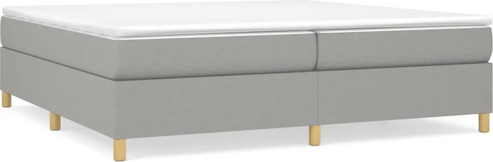 vidaXL Cadru de pat cu arcuri, gri deschis, 200x200 cm, textil