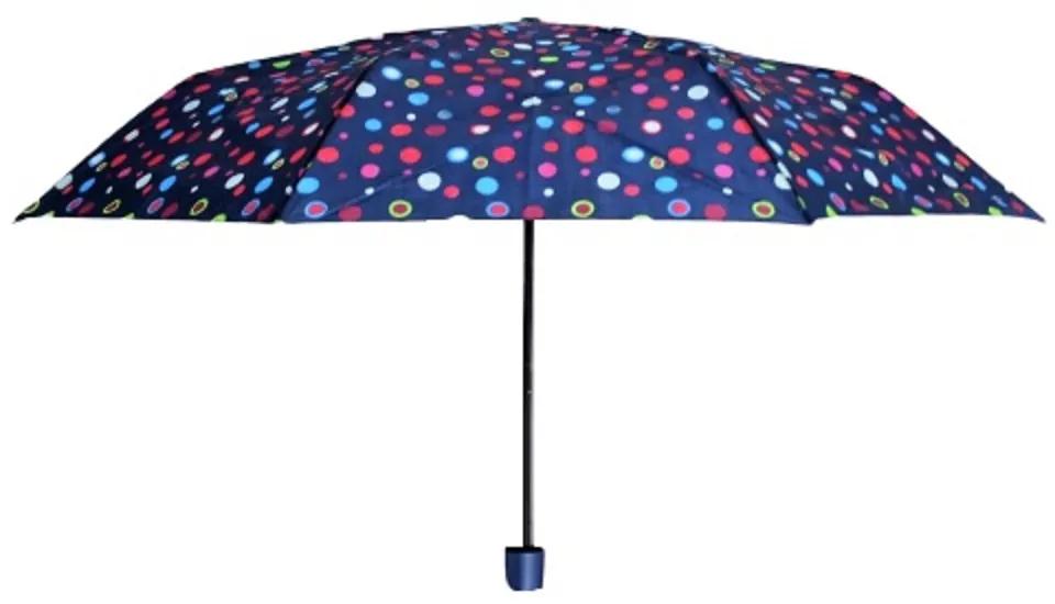 Umbrela MINI manuala, Perletti, Dots - Stripes - Albastru-cerculețe