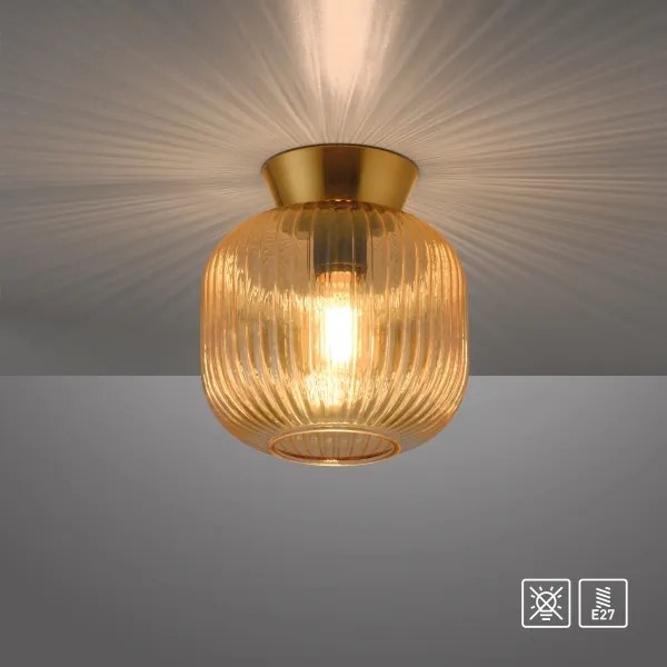 Schöner Wohnen Plafonieră NAMI 13574-27, 1x E27/25W/230V, Ø 20 cm, auriu/bej