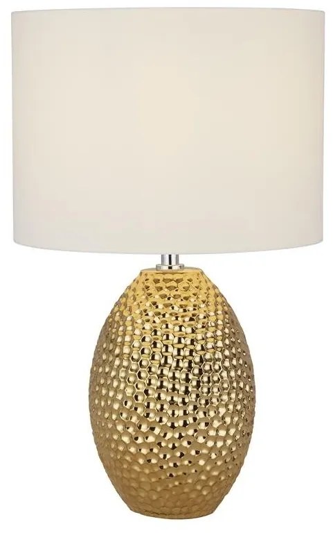 Veioza/Lampa de masa design decorativ Nadine auriu/crem