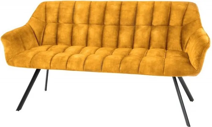 Banca tapitata Papillon 165cm catifea galben mustar