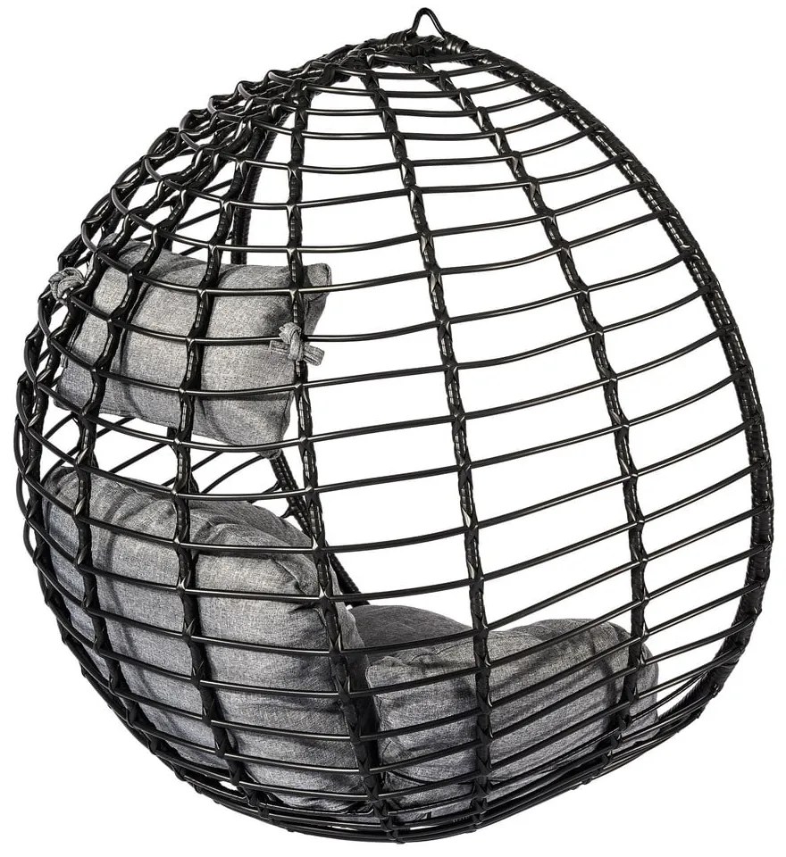 Fotoliu suspendat din ratan artificial Bonami Selection Mila, negru