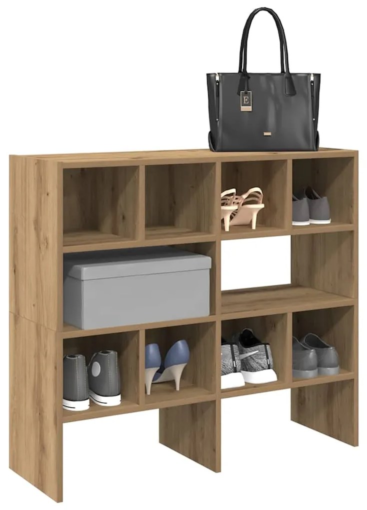 vidaXL Rafturi pantofi 2 buc Stejar artizanal stivuibil 89,5x30x40 cm