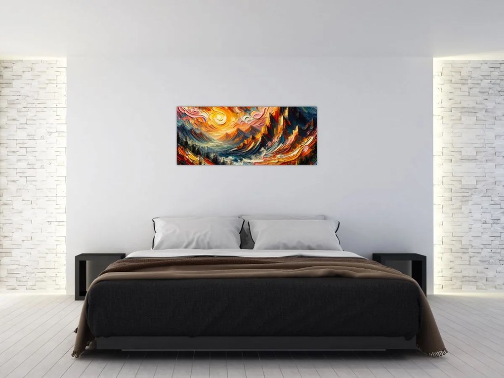 Tablou - Munte acoperit de soare (120x50 cm)