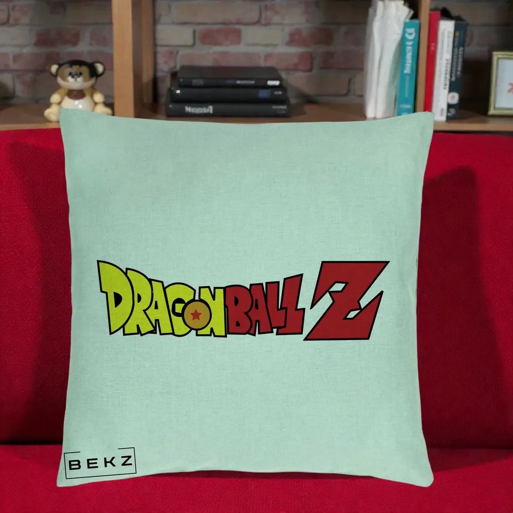 Perna Personalizata Dragon Ball Z Clasic, 40x40 cm, Verde Menta, Husa Detasabila, Perna Inclusa, BEKZ®