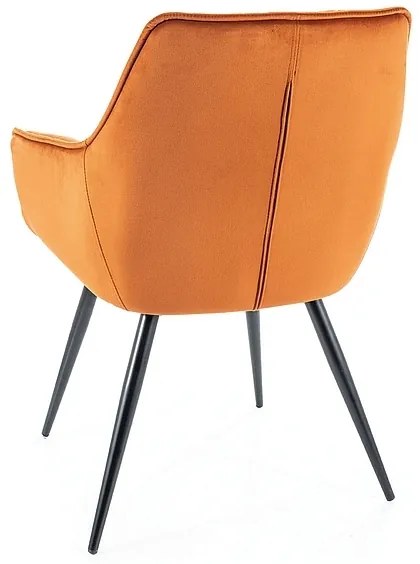 Scaun de bucaterie Lilia Velvet, portocaliu/negru