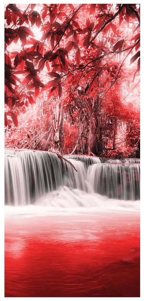 Fototapeta pentru ușă - cascada roșie (95x205cm)