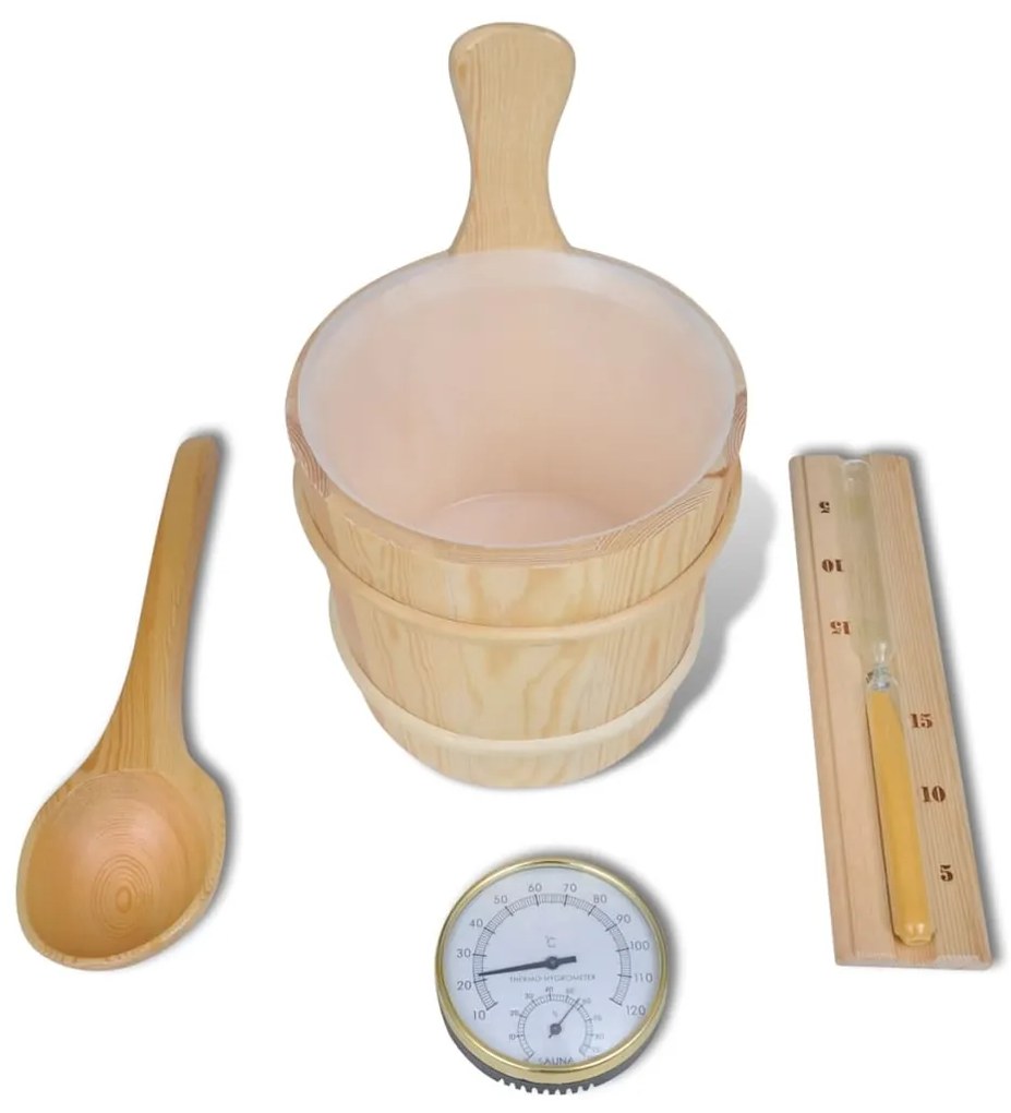 Accesorii sauna 5 p galeata lingura clepsidra termo-higrometru