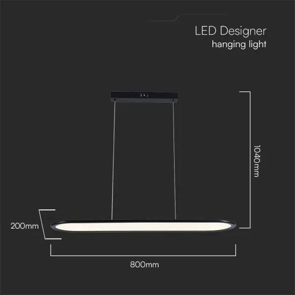 Lustră LED pe cablu LED/24W/230V 3000K negru