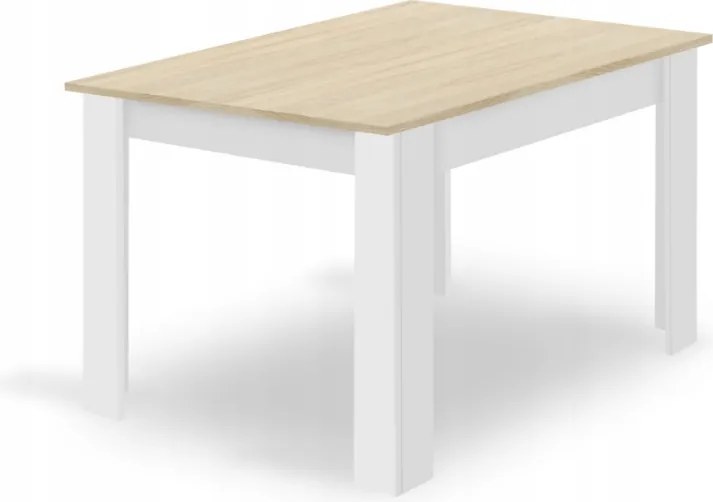 OFERTA Masă de dining albă cu blat în decor stejar sonoma MADO 120x80 Clasa II