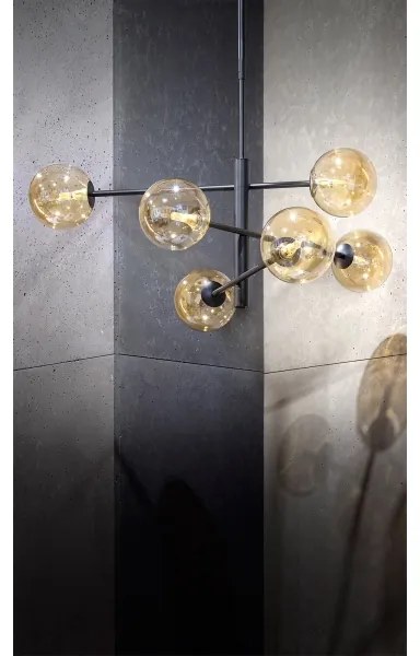 Lustră pe tijă ORO 6xG9/12W/230V neagră/aurie