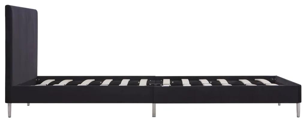 Cadru de pat, negru, 120 x 200 cm, material textil Negru, 120 x 200 cm