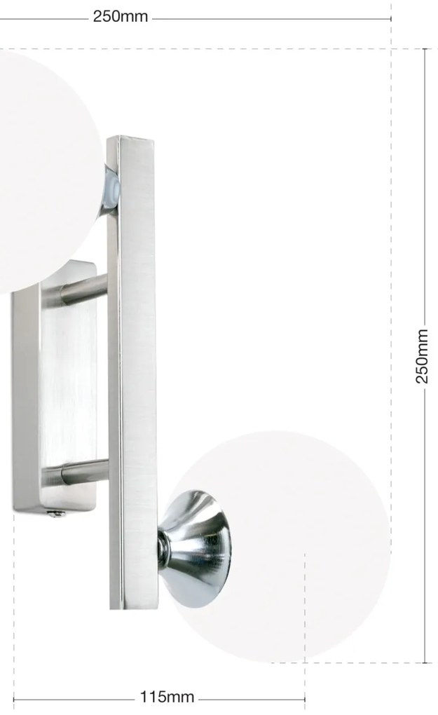 Aplica de perete design modern SNOWWHITE crom satin