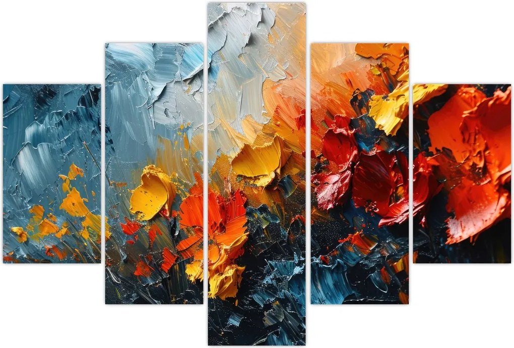 Tablou - Pictură abstractă de flori III. (150x105 cm)