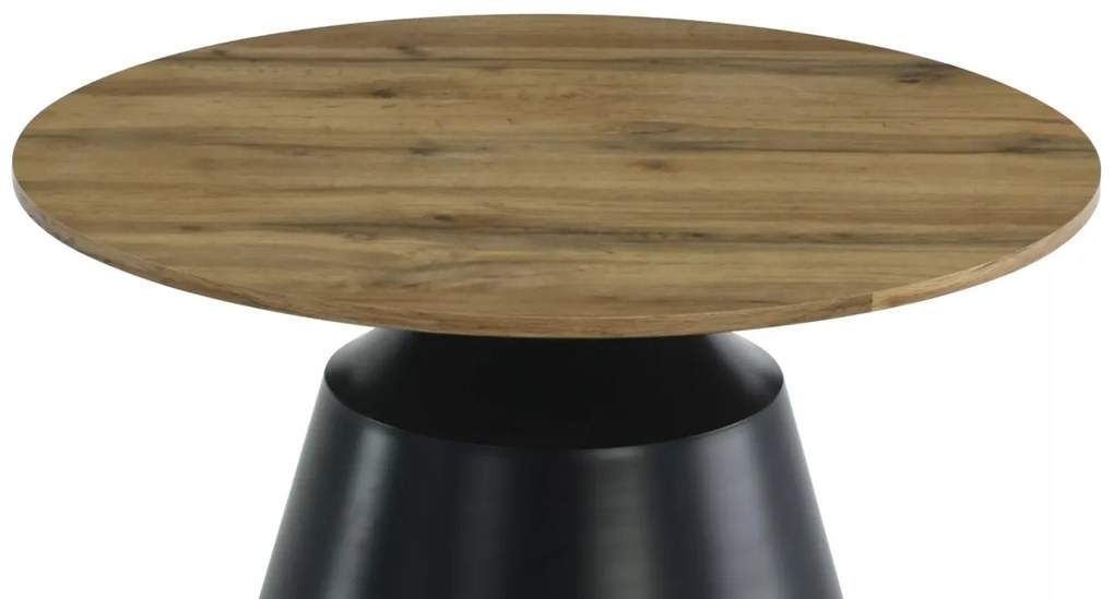 Set 2 mese de cafea Itaka stejar artizan/negru ø50/ø70
