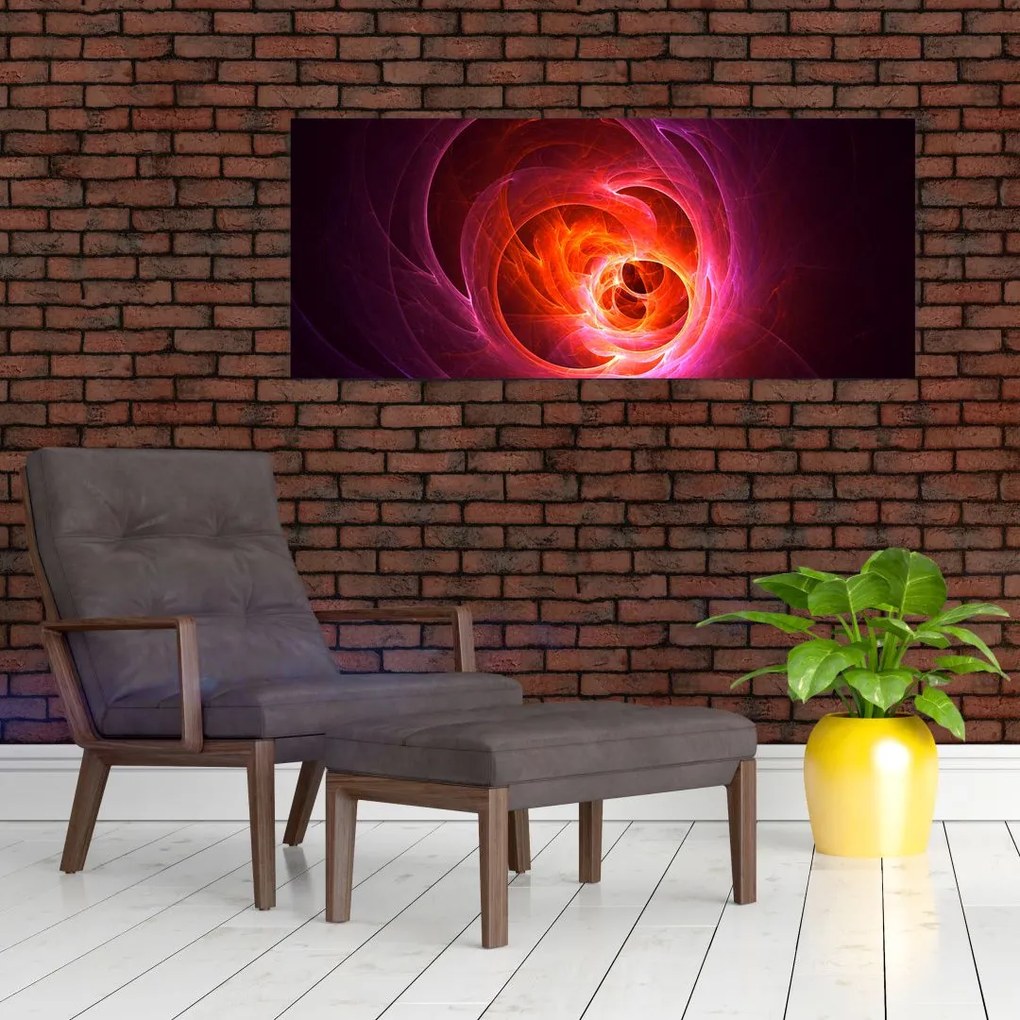 Tabloul modern cu abstracțiune roz (120x50 cm)