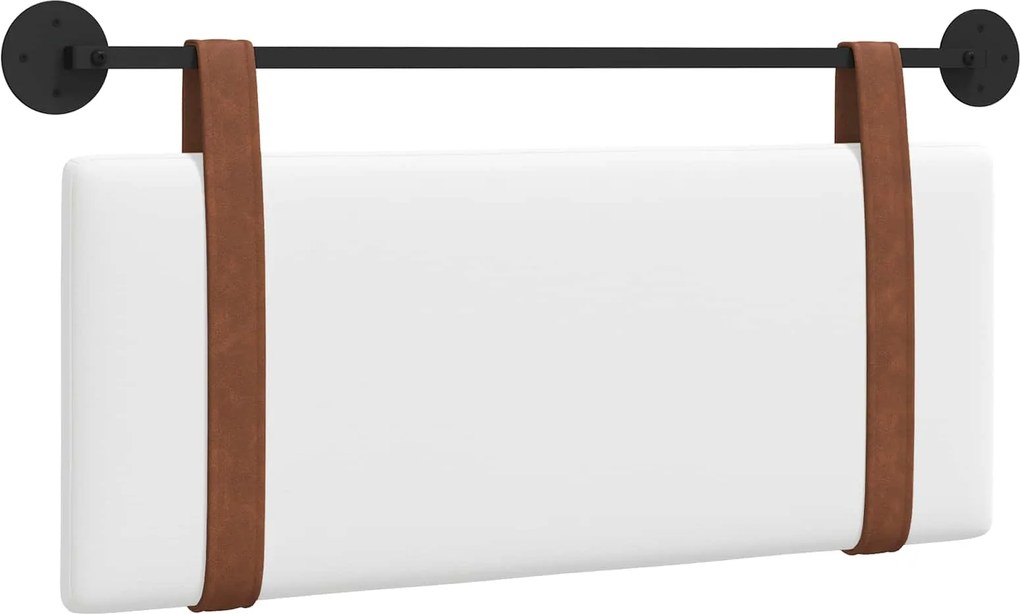 vidaXL Cap de pat suspendat Pe perete Alb 110 x 55 x 5 cm PU antic