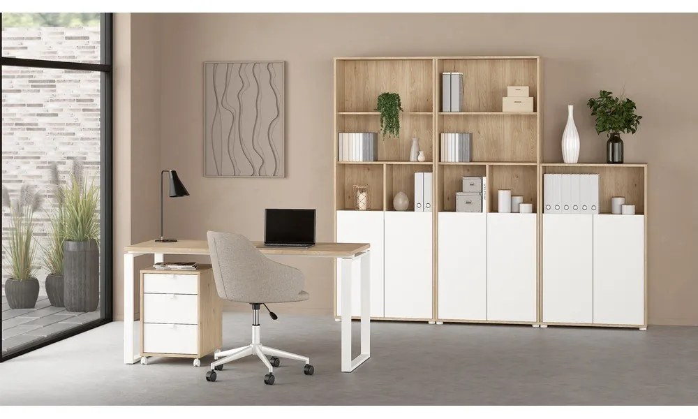 Bibliotecă cu aspect de lemn de stejar 80x124 cm Sign – Tvilum