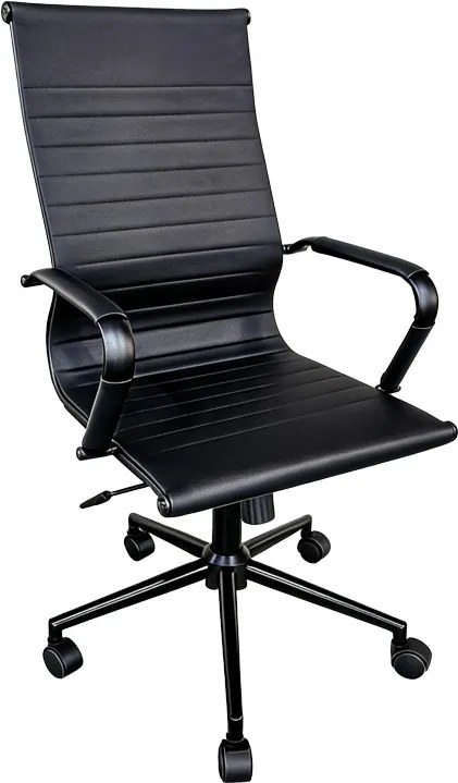 Scaun de birou directorial, Valter, Negru, 55.5x58x118 cm