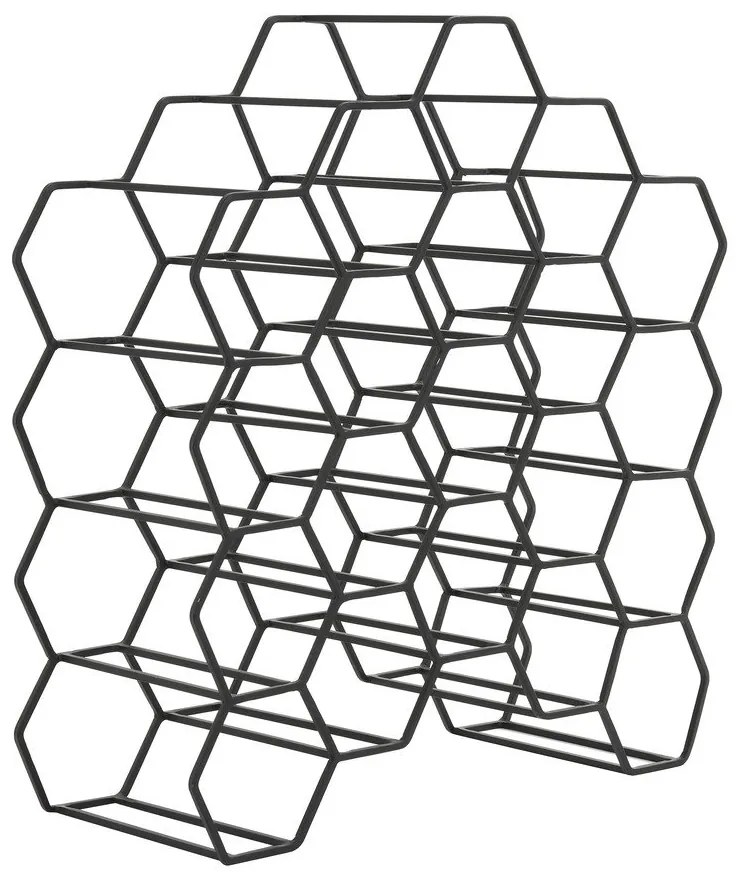 Suport pentru vinuri din metal negru pentru 12 sticle Salbris - Light &amp; Living