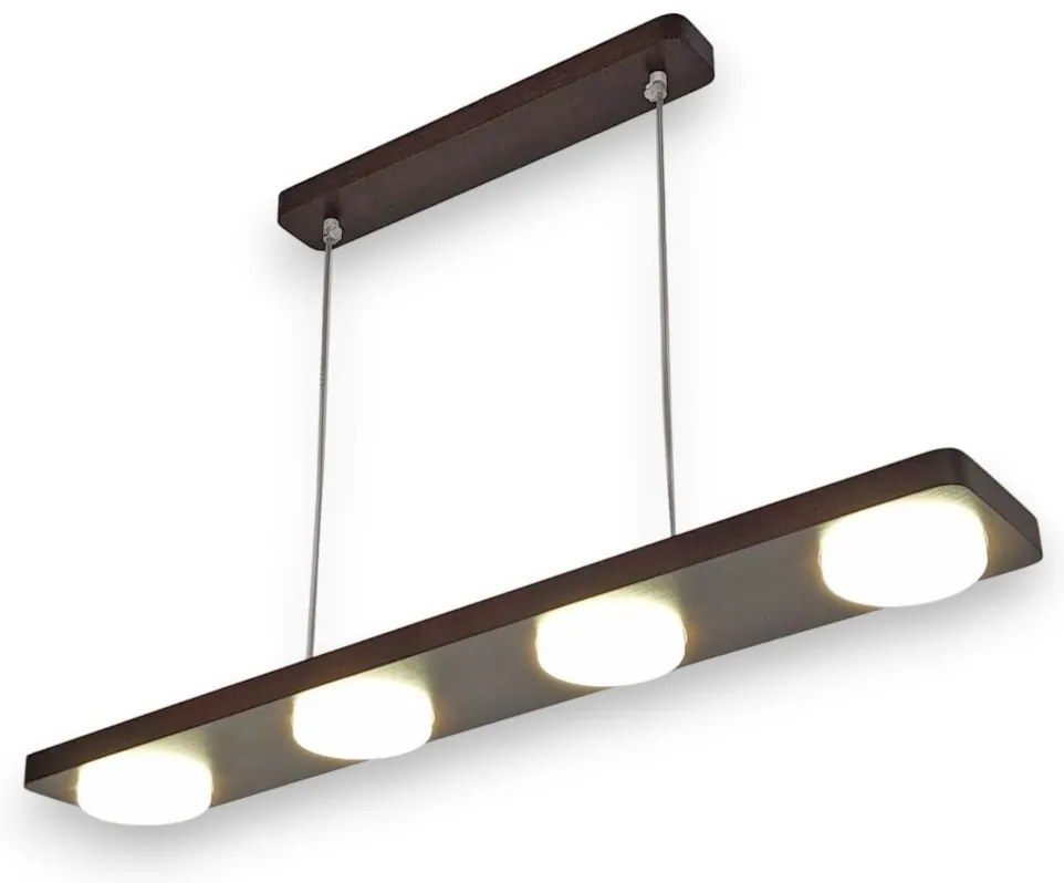 Lustra LED rustica fabricata manual din lemn OKIO 4L