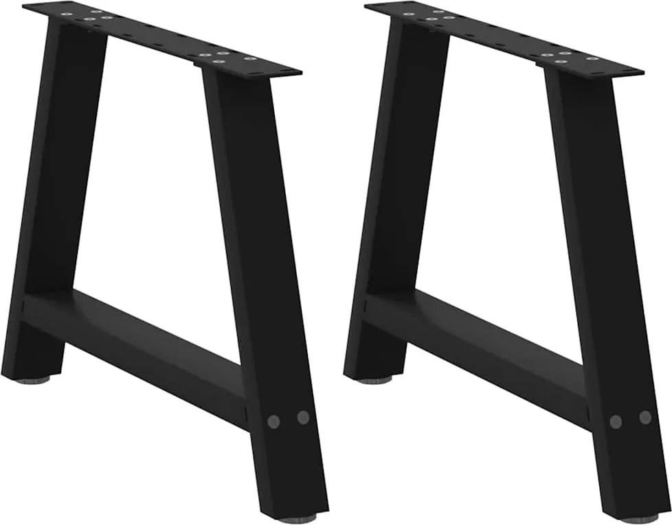 vidaXL Picioare pentru măsuță de cafea în formă de A, 2 buc., negru, 60x(42-43) cm, oțel