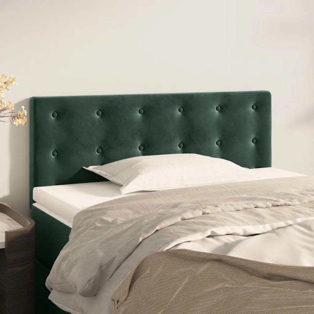 346453 vidaXL Tăblie de pat, verde închis, 100x5x78/88 cm, catifea