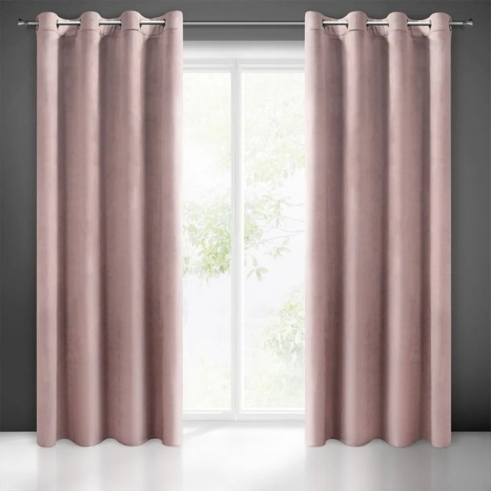 Draperie roz pudră 140 x 250 cm Lățime: 215 cm | Lungime: 250 cm