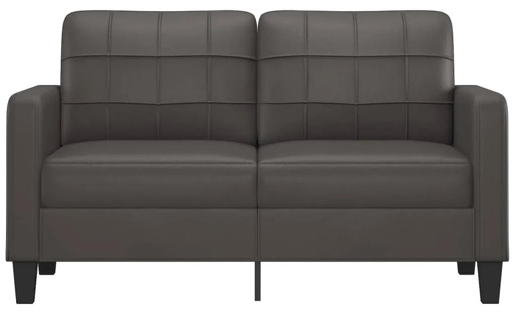 Canapea cu 2 locuri, gri, 140 cm, piele ecologica Gri, 158 x 77 x 80 cm