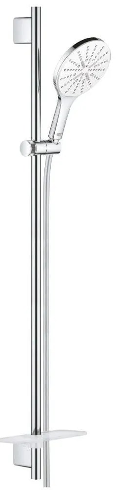 Grohe Rainshower Eco SmartActive 150 Set dus cu bara 90 cm si savoniera, crom alb (moon white)