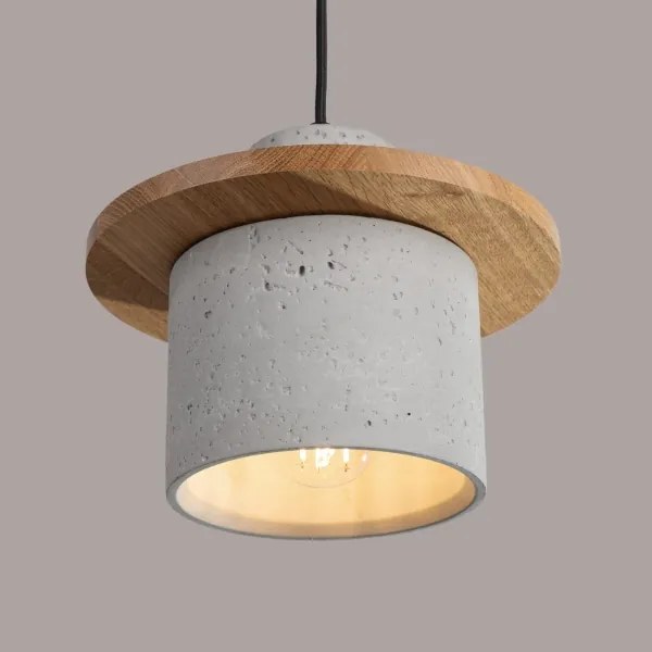 Sollux SL.1363 - Pendul pe cablu MAB 1xE27/15W/230V Ø 22 cm beton/gri