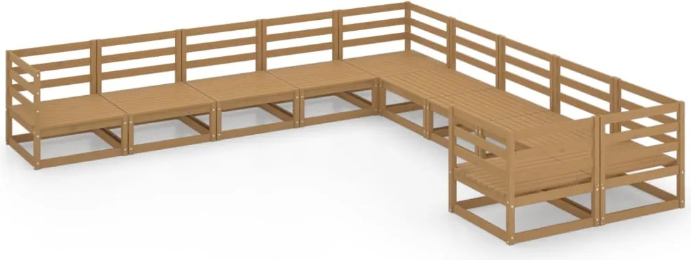 vidaXL Set mobilier de grădină, 10 piese, lemn masiv de pin