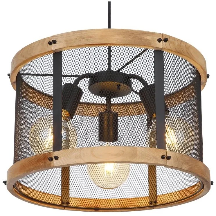 Pendul design industrial Jeanie negru, maro