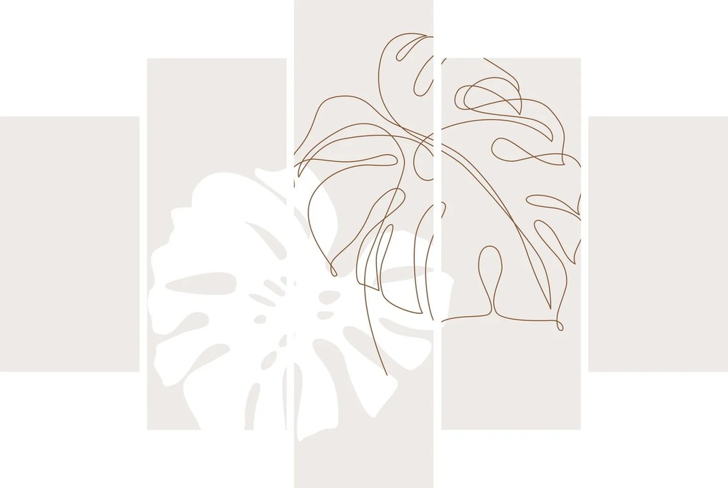 Tablou - Linia de artă monstera N⁰2 (150x105 cm)