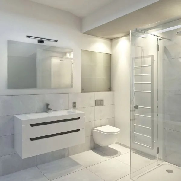 Aplica LED de perete pentru baie SHINE, 7W, 230V, 40 cm, IP44, negru