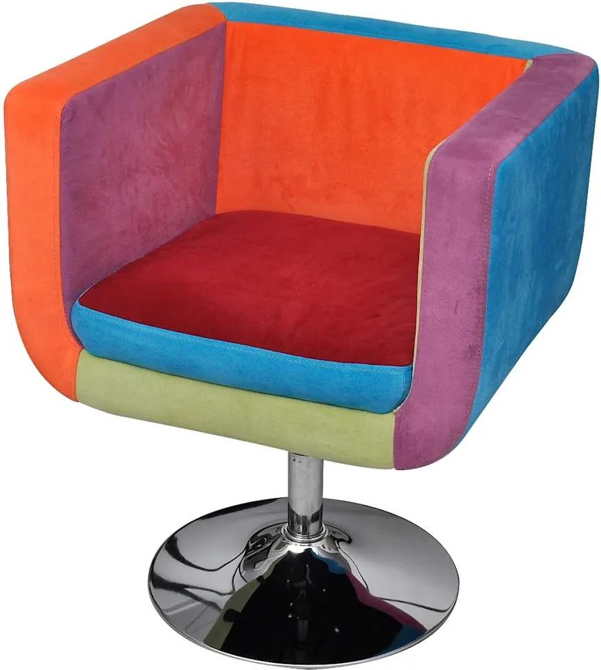 240813 vidaXL Fotoliu cub, model Patchwork, material textil