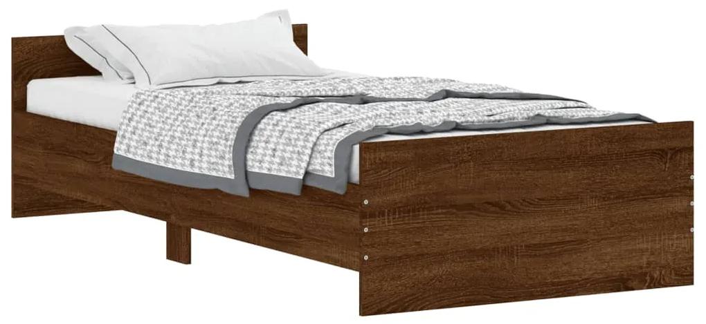835938 vidaXL Cadru de pat, stejar maro, 100x200 cm, lemn prelucrat