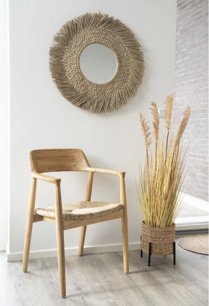 Antas vas din răchită, jacint de apă, natural/negru, 26,5x26,5x29 cm