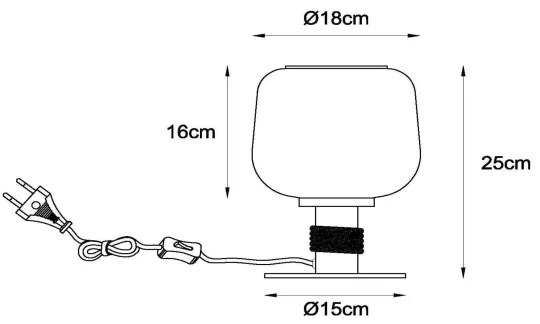 Lampă de masă Lucide 45508/01/62 ILONA 1xE27/40W/230V negru/bej